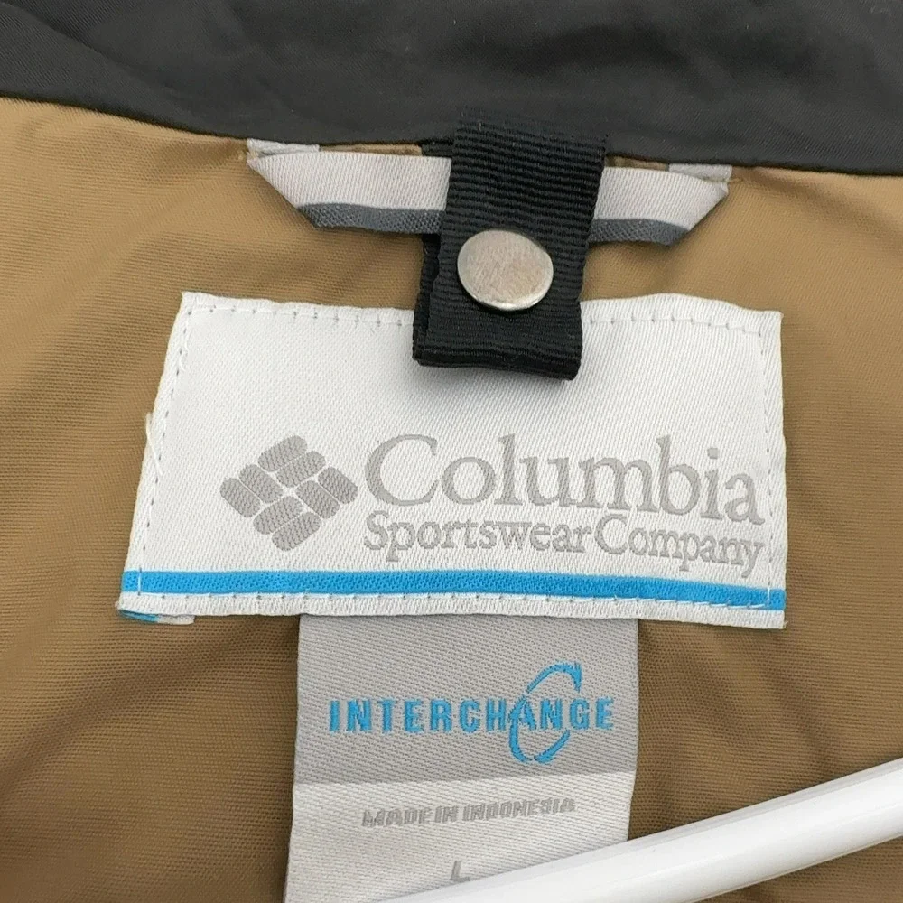 Columbia Jacket Mens L Tan Nylon Hooded Interchange‎ Outdoor Gorpcore Style